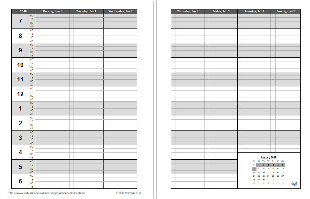 Printable Appointment Book Template   PDF | Pinterest 