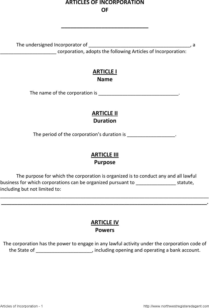 14 Articles of incorporation Templates | Templates and Samples