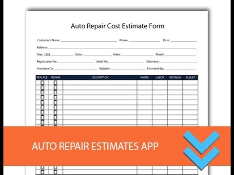 Free Auto Repair Estimates Form   Freedform.  YouTube
