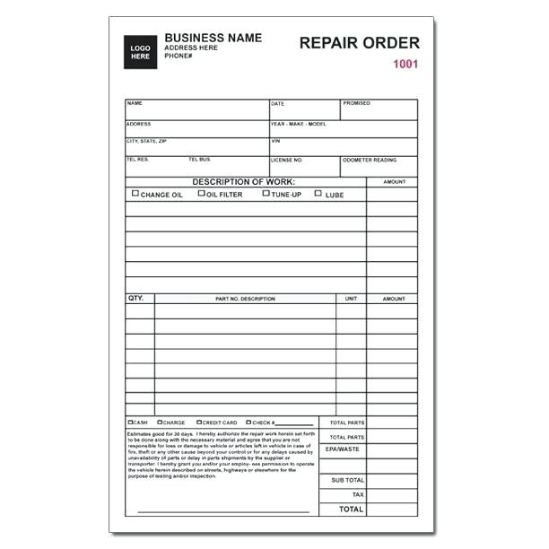 automotive repair order template   Boat.jeremyeaton.co
