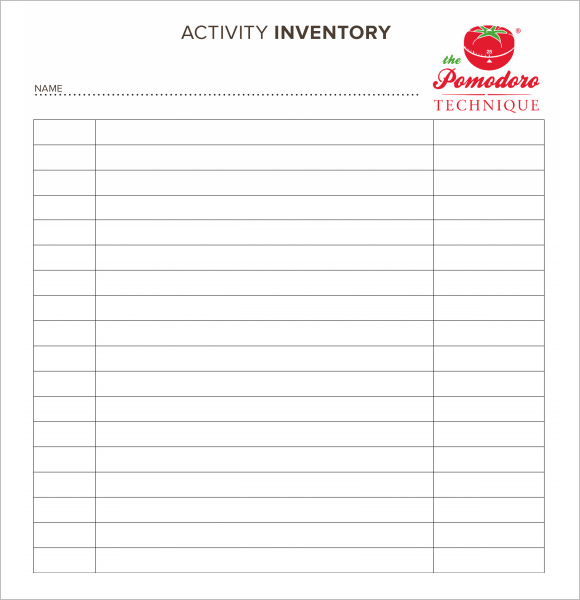 blank inventory sheets Ten Simple (But Important) Things To