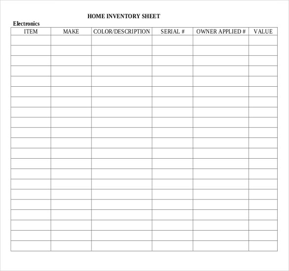 free blank printable inventory spreadsheet   SampleBusinessResume 