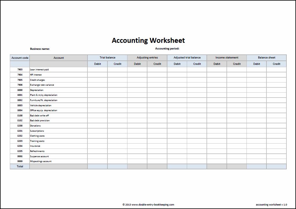 free accounting worksheets   Tier.brianhenry.co