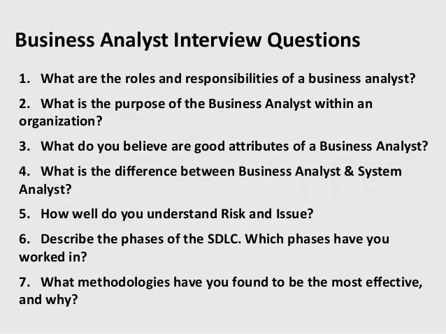 Business Systems Analyst Interview Questions and Answers job 