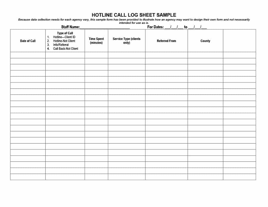 sample call log sheet   April.onthemarch.co