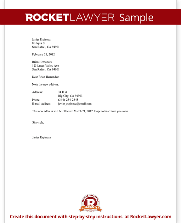 letter address template change of address letter sample template letter address template change of address letter sample template