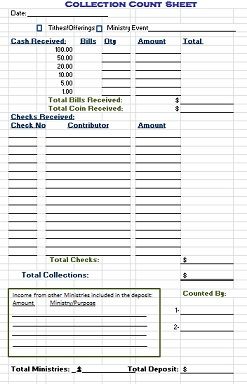Offering Count Sheet