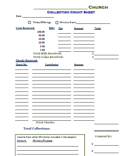 Collection Count Sheet   Fill Online, Printable, Fillable, Blank 