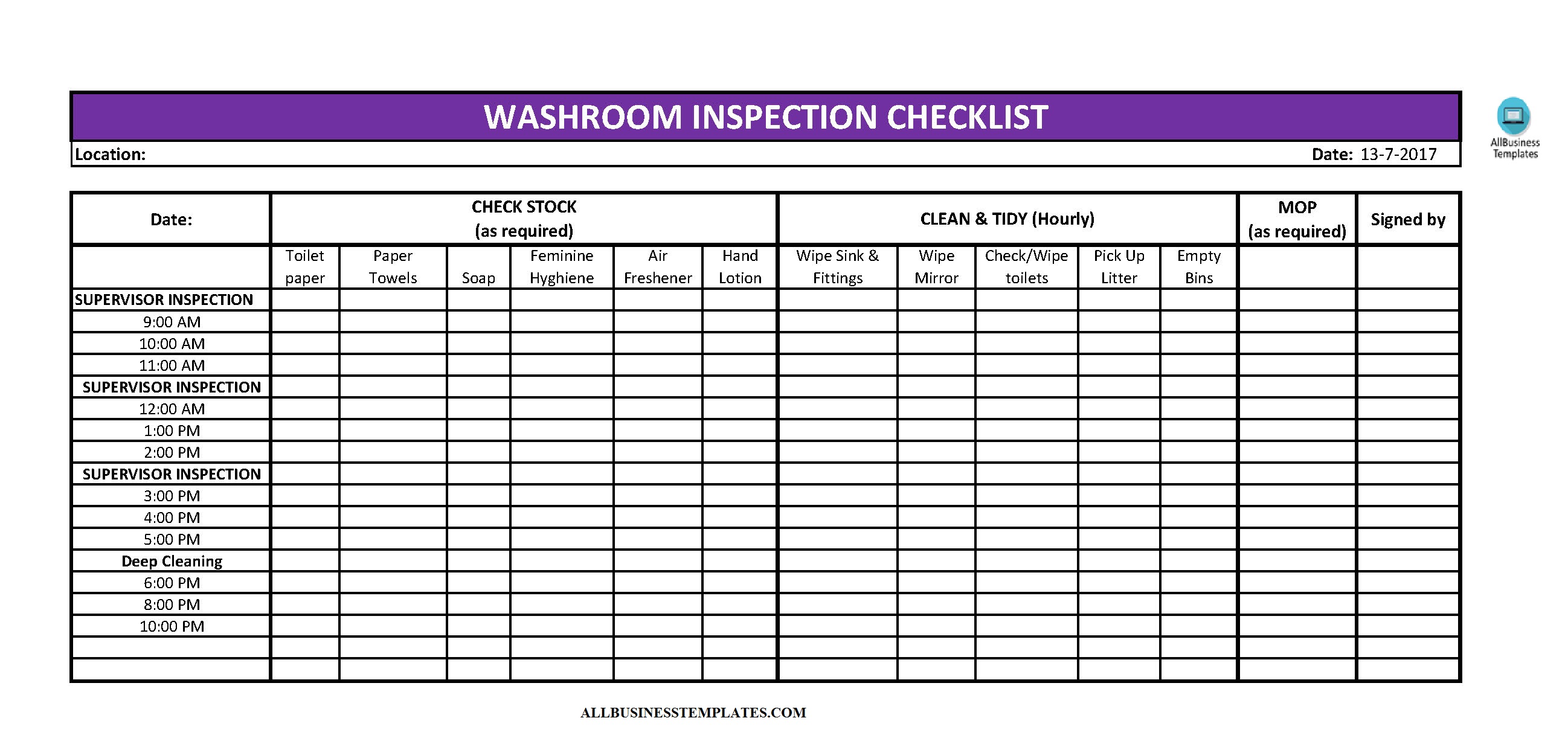 housekeeping daily cleaning checklist format   Boat.jeremyeaton.co