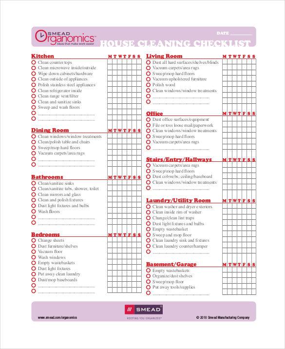 cleaners checklist templates   Boat.jeremyeaton.co