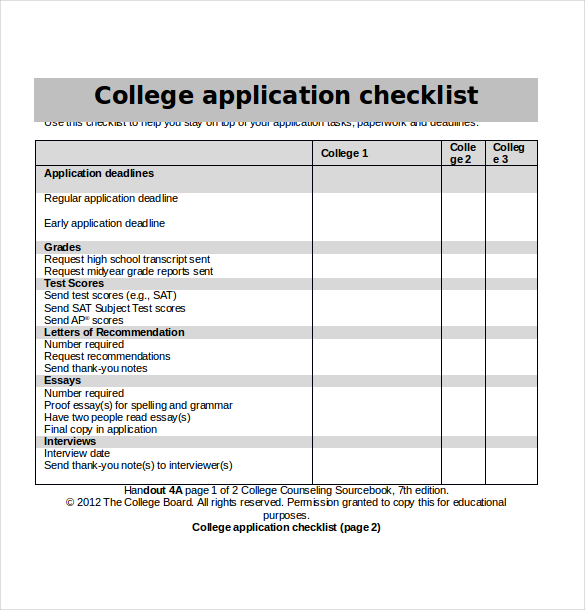 15+ College Application Templates   PDF, DOC | Free & Premium 