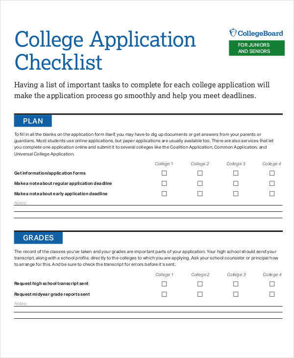 Application Checklist Templates   8 Free Word, PDF Format Download 