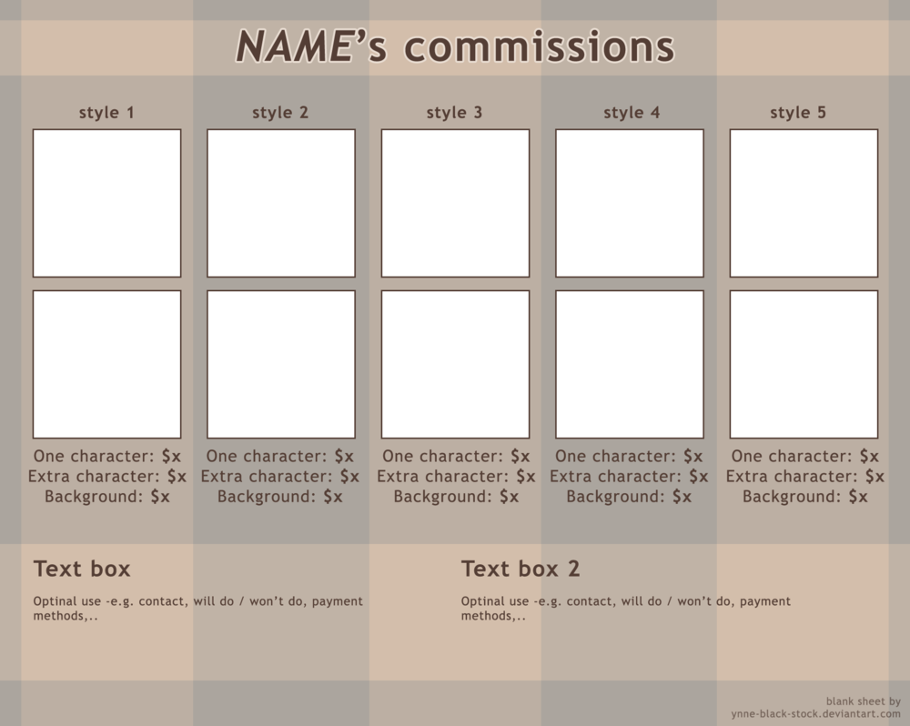 Blank Commission Sheet (psd template) by ynne black stock on 