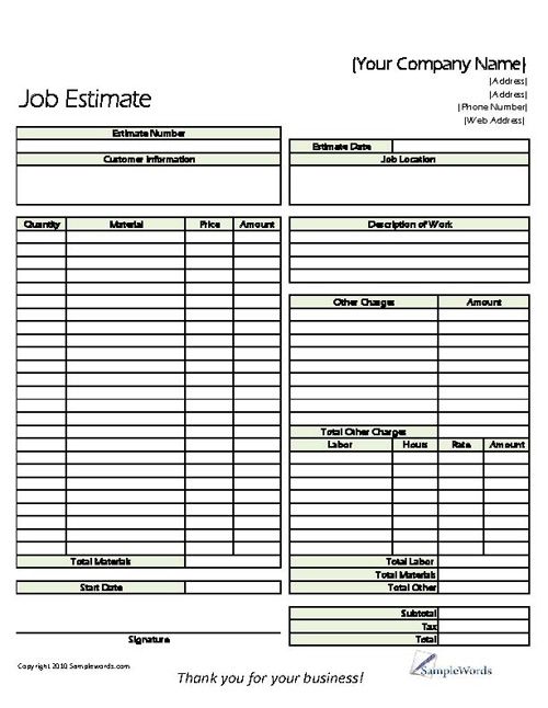 Free Print Contractor Proposal Forms | Construction Proposal Form 