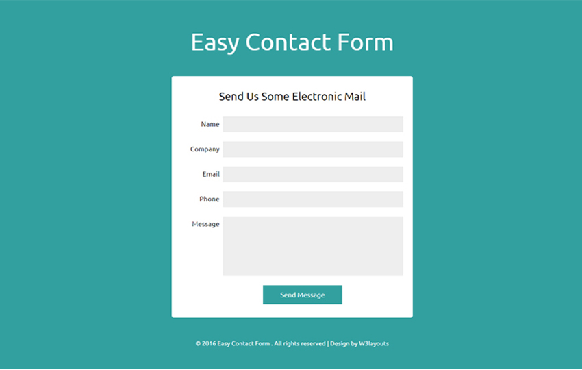 Easy Contact Form Responsive widget Template