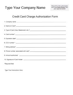 Credit Card Authorization Form   Fill Online, Printable, Fillable 