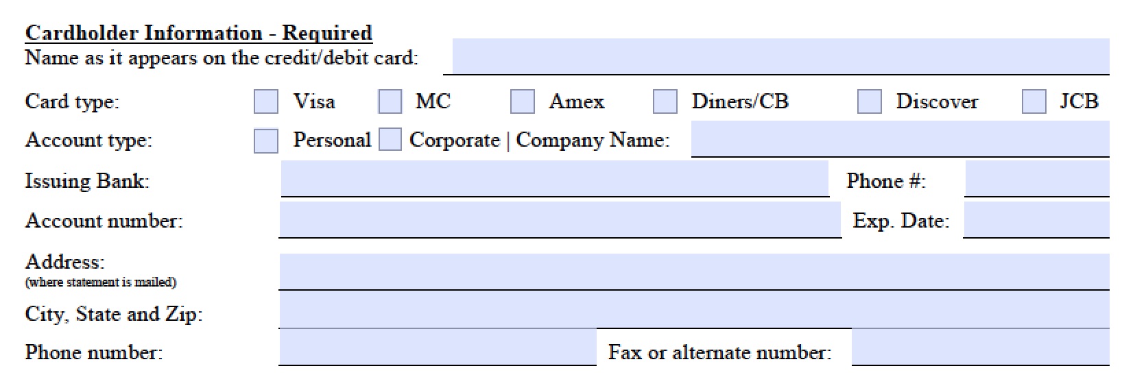 credit card authorization form pdf fillable Templates   Fillable 