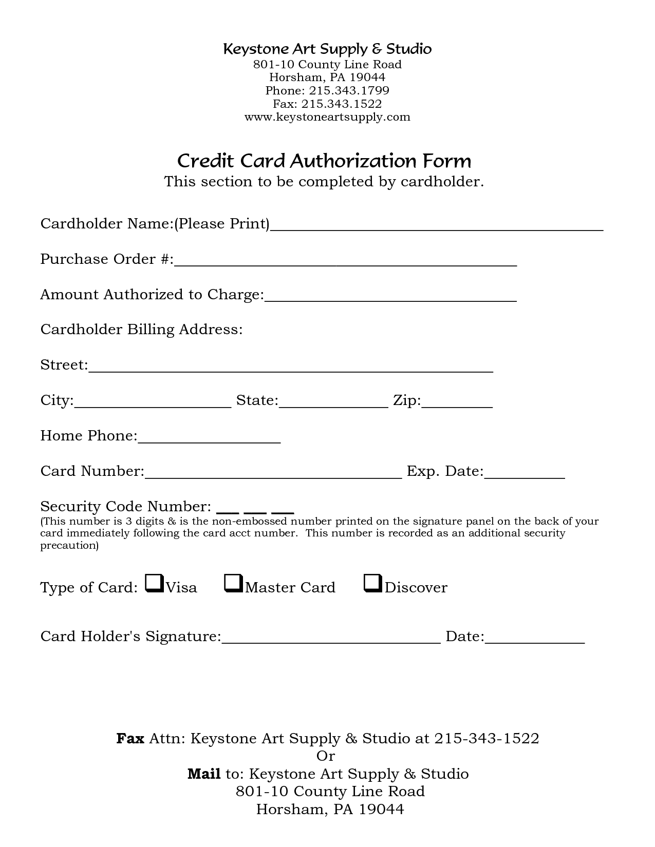 free credit card authorization form template   Boat.jeremyeaton.co