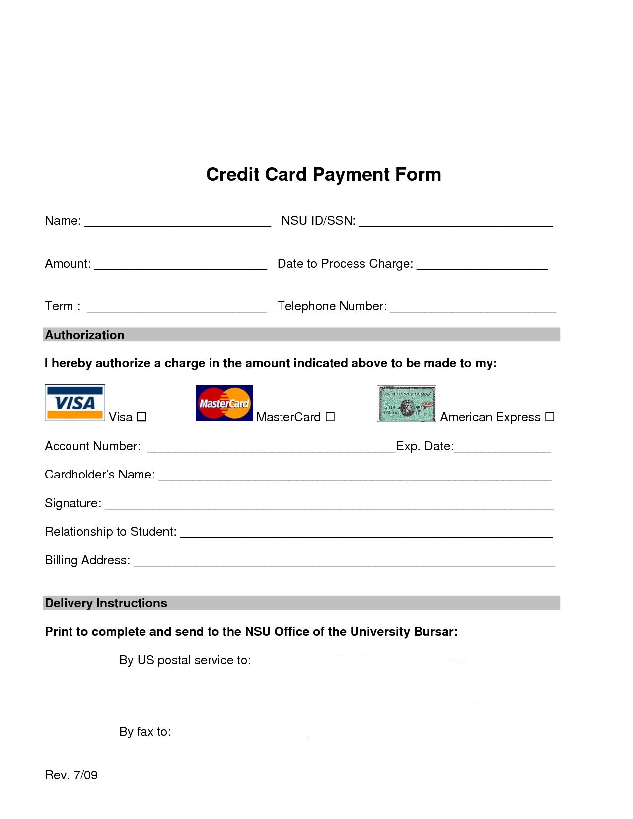 Credit Card Authorization Form | Card Not Present, CenPOS, credit 