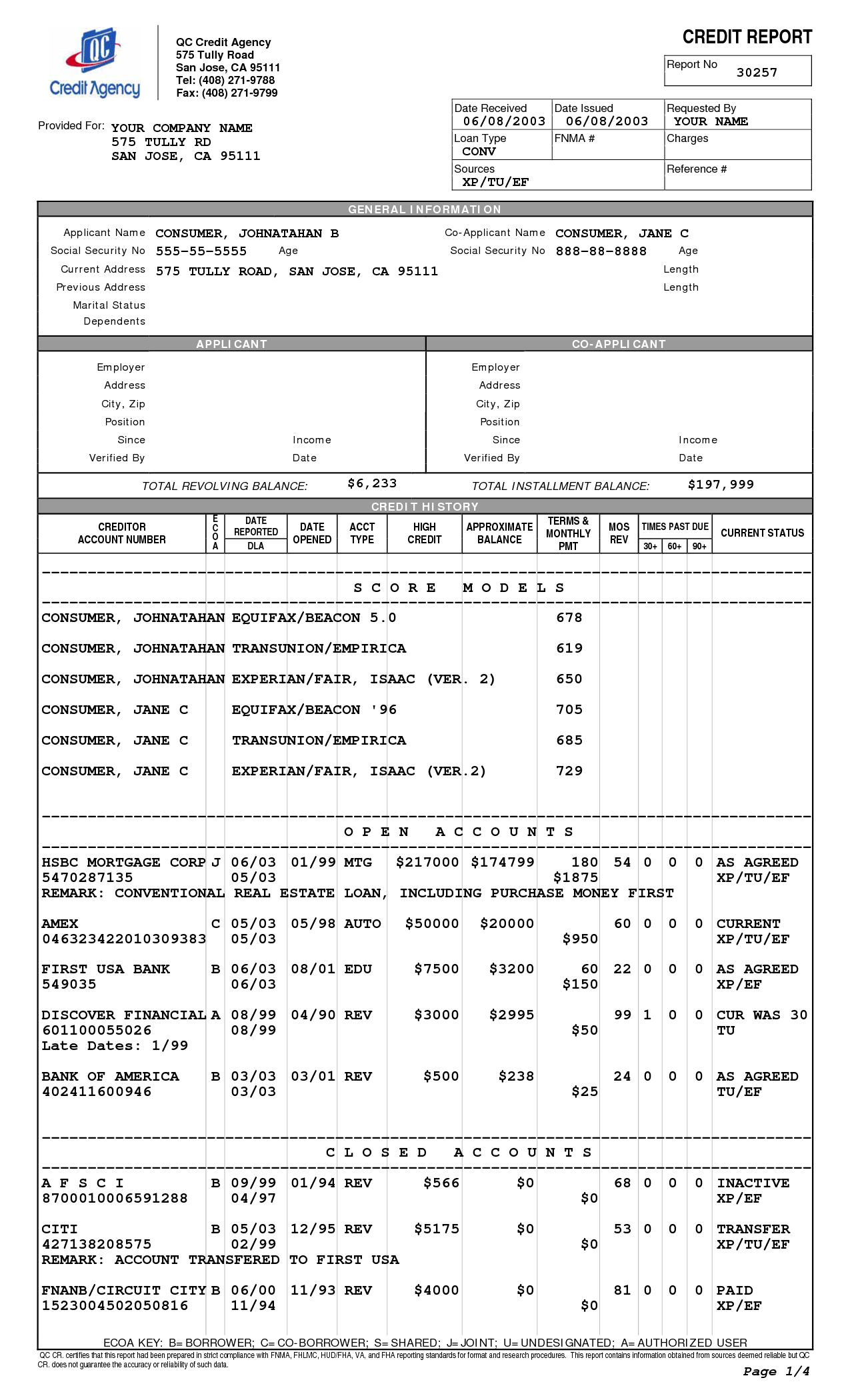 Credit Reports Template | aplg planetariums.org
