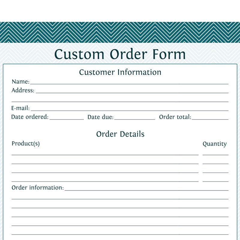 Simple Order Form Templates, For Business Owner, Retailer Shop 