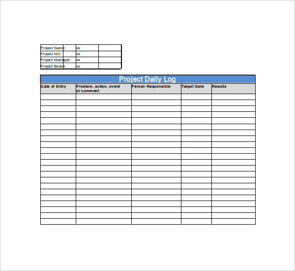 Daily Log Template – 09+ Free Word, Excel, PDF Documents Download 