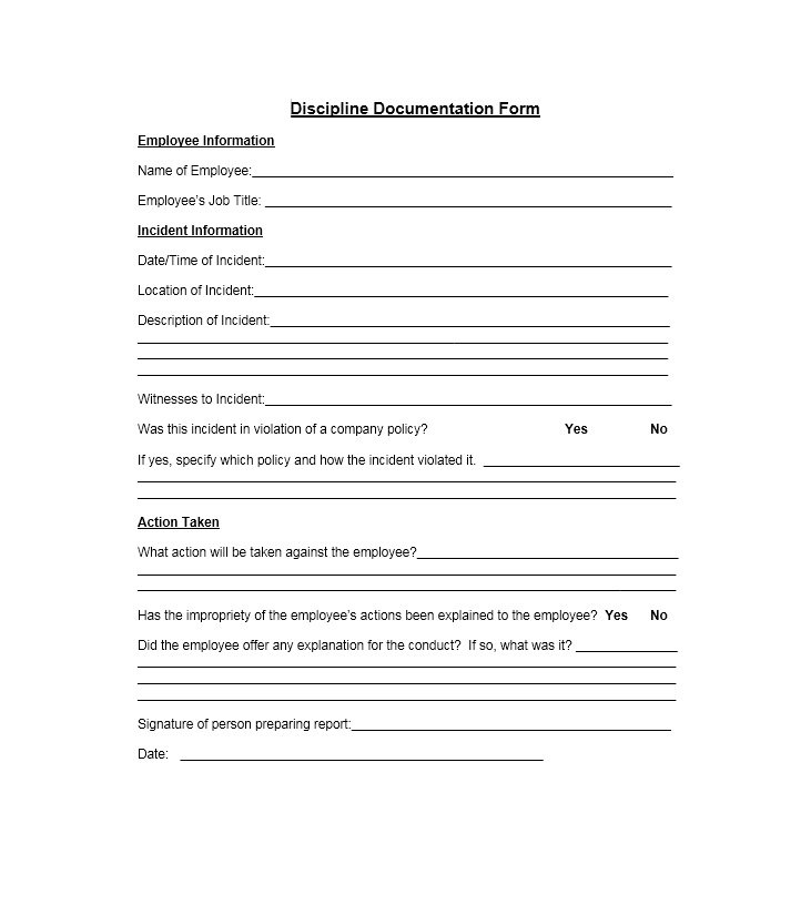 student discipline form template disciplinary action form 20 free 