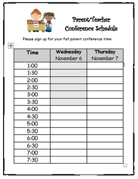 Conference Sign Up Sheet   Editable! by Cristin Elmi | TpT