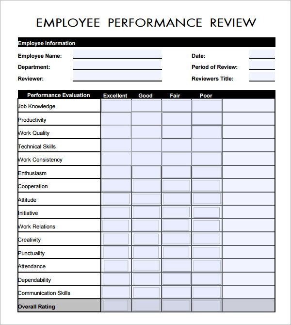 free employee performance review form template   Tier.brianhenry.co