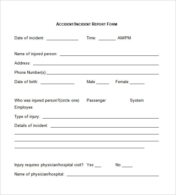 employee injury report form template employee report form 