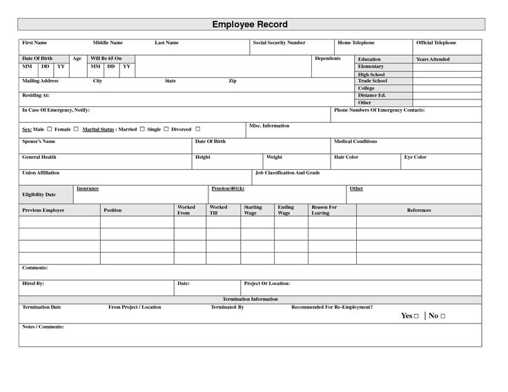 employee records forms   Kleo.beachfix.co