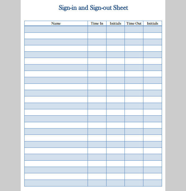 employee sign in sign out sheet   Kleo.beachfix.co