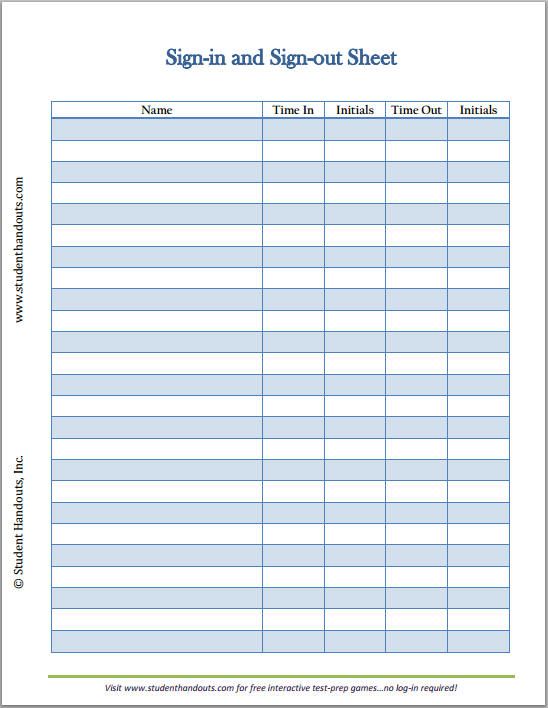 Free Printable Sign Up Sheets | Free Printable Employee or Guest 