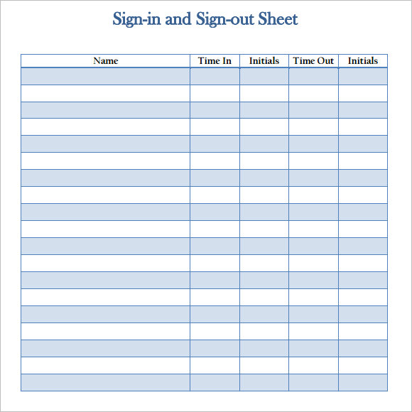 Employee Sign In Sheets   8+ Free Word, PDF, Excel Documents 