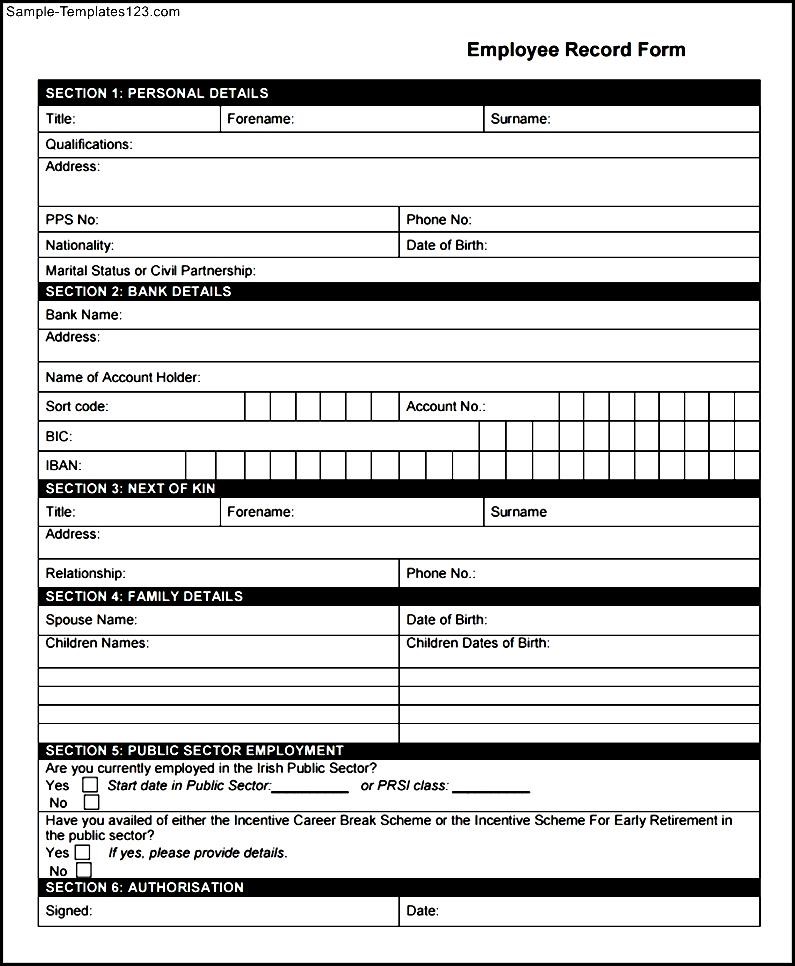 Employee Record Template
