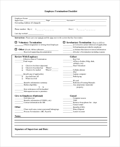 Inspirational Employee Termination Checklist Template With Blue 