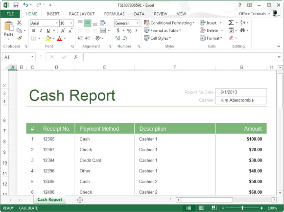 End Of Day Cash Register Report Template (1) | Professional And 