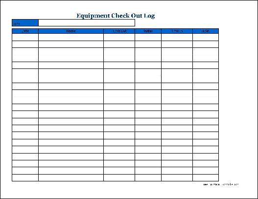 check out form template equipment checkout template 