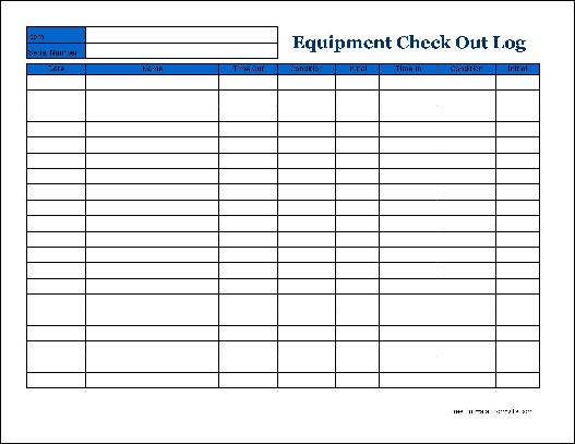 Printable Equipment Checkout Form