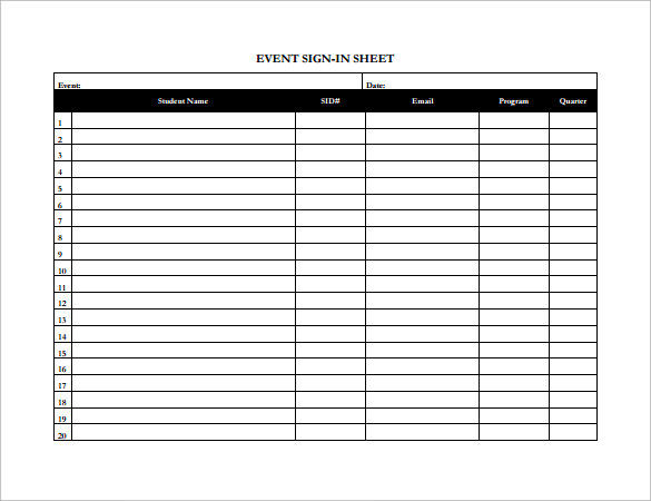 sign in sheets for events   Tier.brianhenry.co