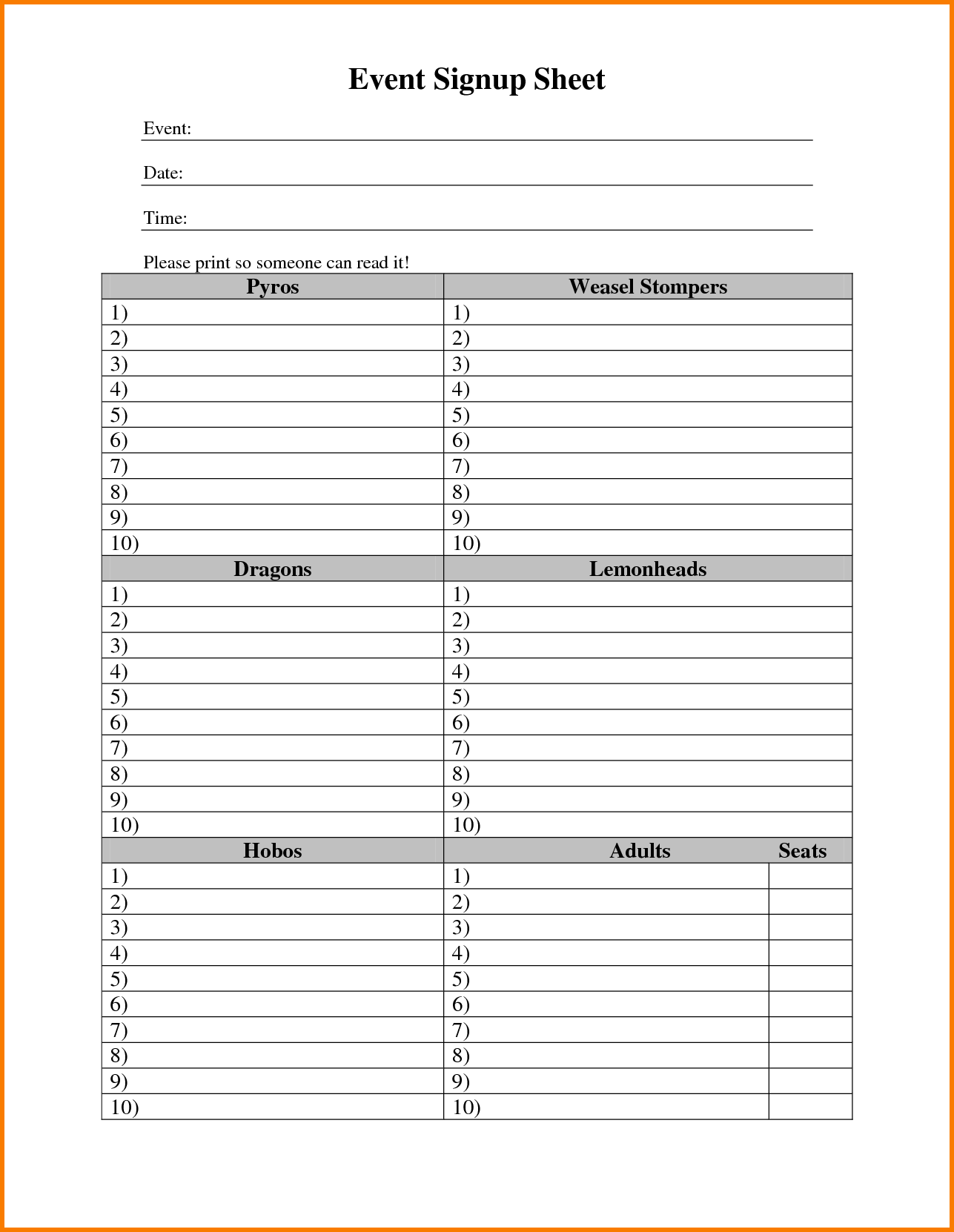 Excel Sign In Sheet Template Images Templates Example Free 