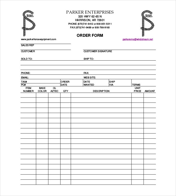 44+ Blank Order Form Templates   PDF, DOC, Excel | Free & Premium 