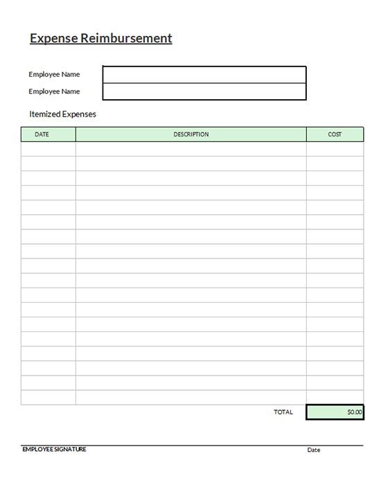 employee expense reimbursement form template   Boat.jeremyeaton.co
