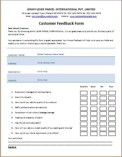 client contact form template excel feedback form template 