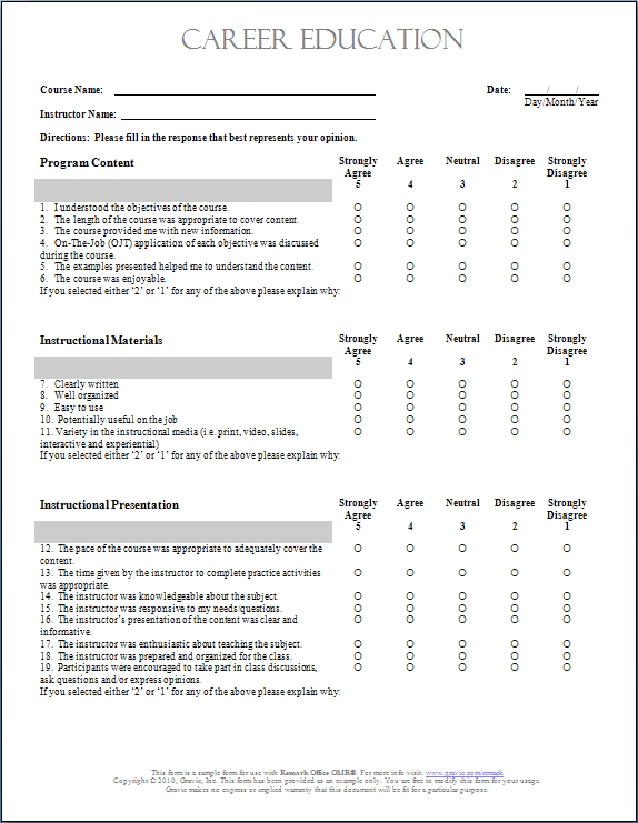 printable evaluation form template samples and templates feedback 