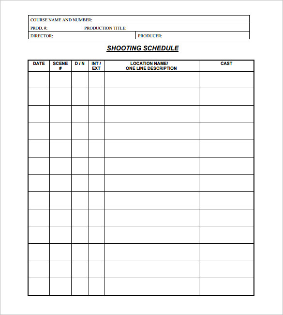 Daily Film Production Report Template