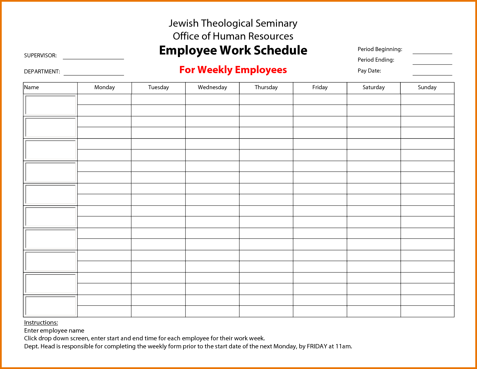 free employee work schedule template   April.onthemarch.co
