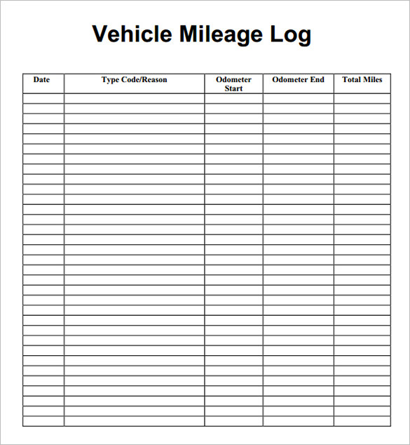 8 Mileage Log Templates Free Word Excel Pdf Documents Mileage Logs 