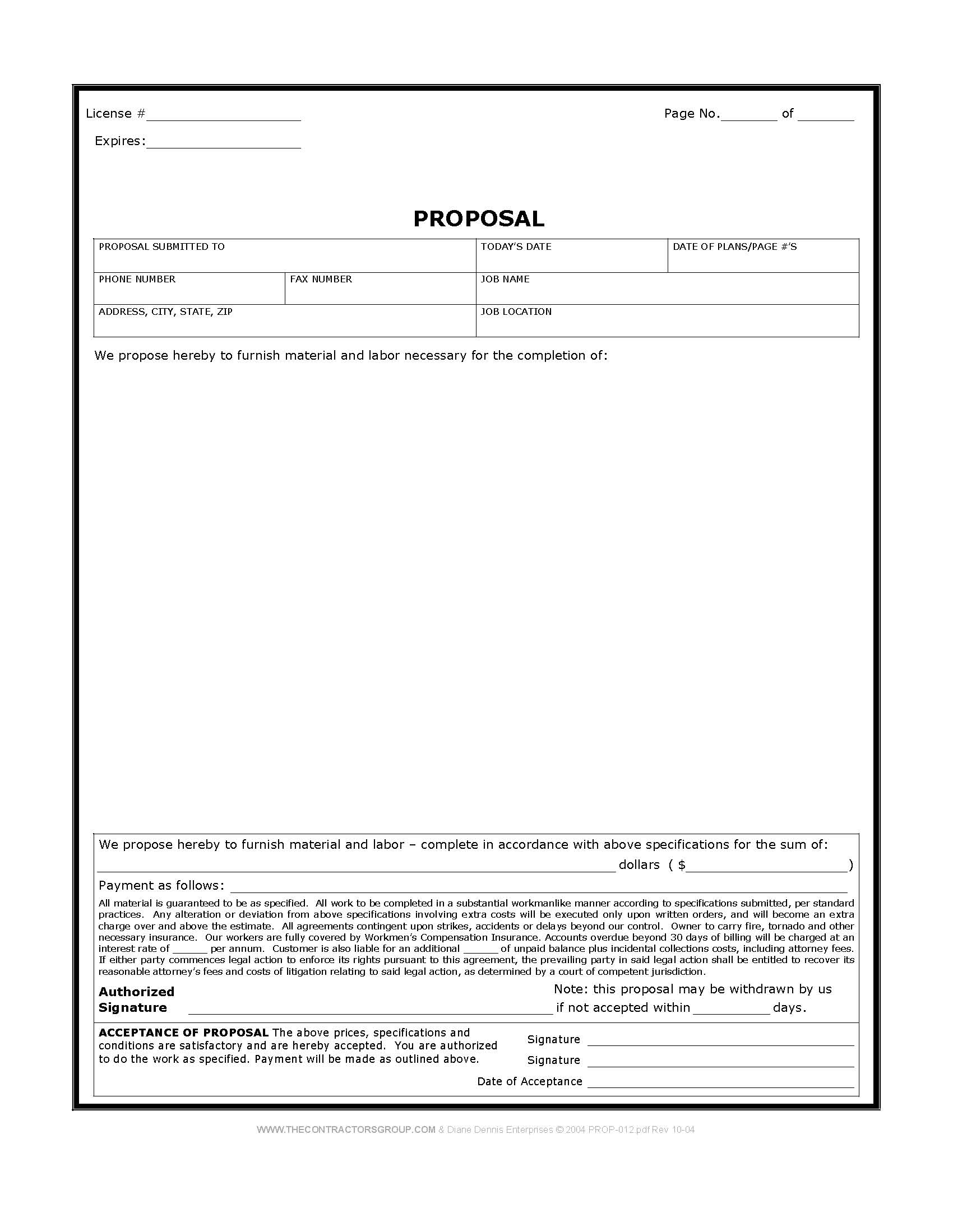 Proposal Template   Fill Online, Printable, Fillable, Blank 