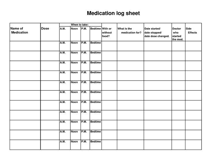 5 Best Images of Free Printable Medication Log Sheets  | haley 